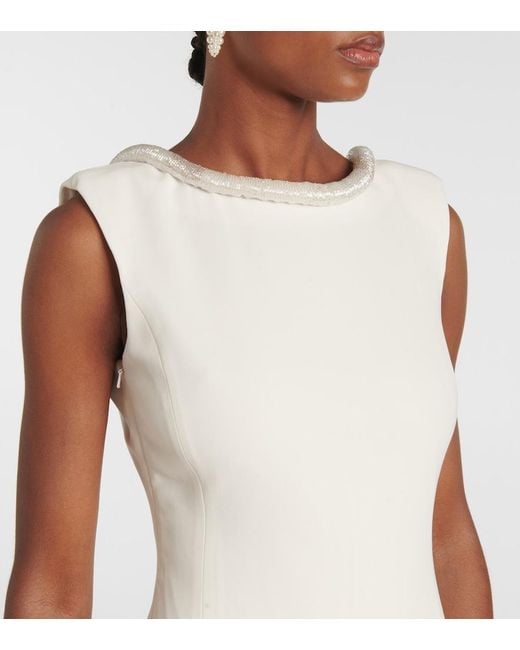 Max Mara White Bridal Corsica Embellished Cady Gown