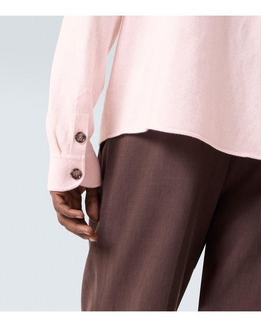 Allude Pink Cotton And Cashmere Overshirt for men