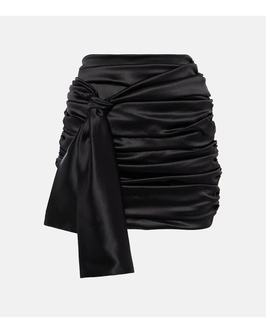 Minifalda de satén fruncida Dolce & Gabbana de color Black