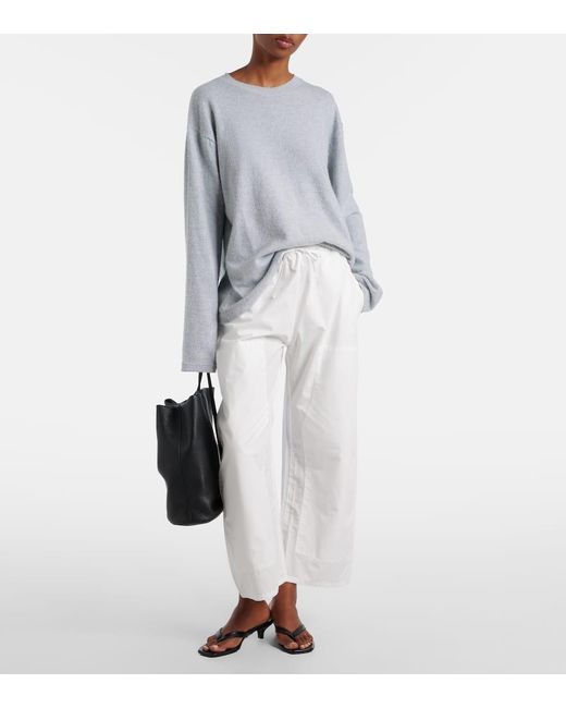 Pantalones Barrel Kyoto De Algodon Leset de color White