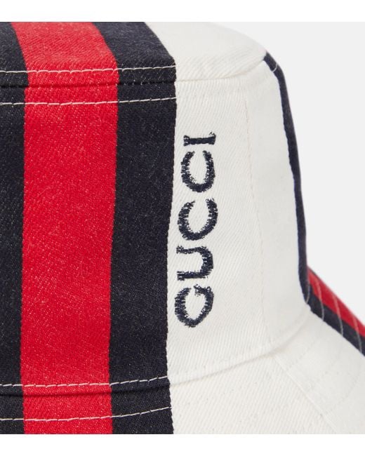 Chapeau bob en toile de coton a logo Gucci en coloris Red