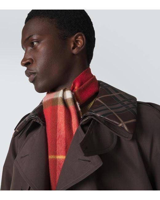 Sciarpa Check di Burberry in Red da Uomo