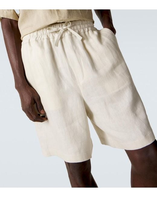Lardini White Linen Shorts for men