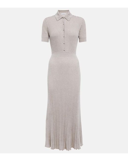 Gabriela Hearst Natural Amor Silk And Cashmere Midi Dress