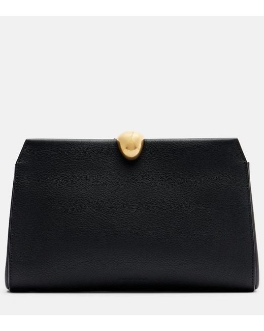 Nour Hammour Black Lou Leather Clutch