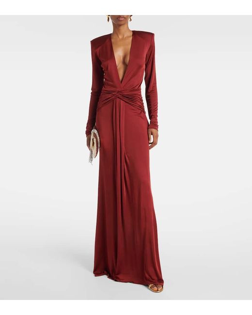 The New Arrivals Ilkyaz Ozel Red Jersey Gown