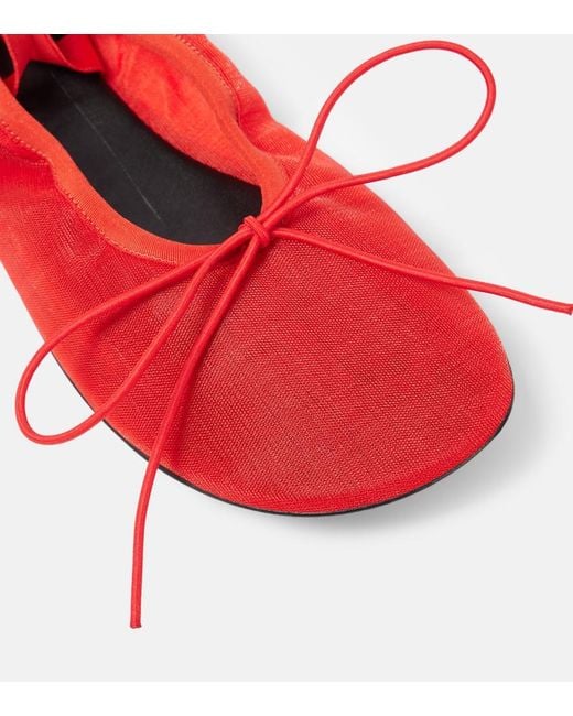 Proenza Schouler Red Glove Mesh Mary Jane Flats