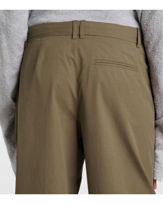 The Row Brown Alfidis Cotton Wide-Leg Pants