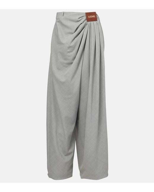 Loewe Gray Weite Hose Aus Wolle