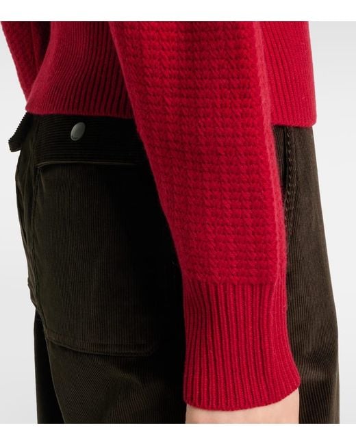 Max Mara Red Bessica Wool And Cashmere Turtleneck Sweater