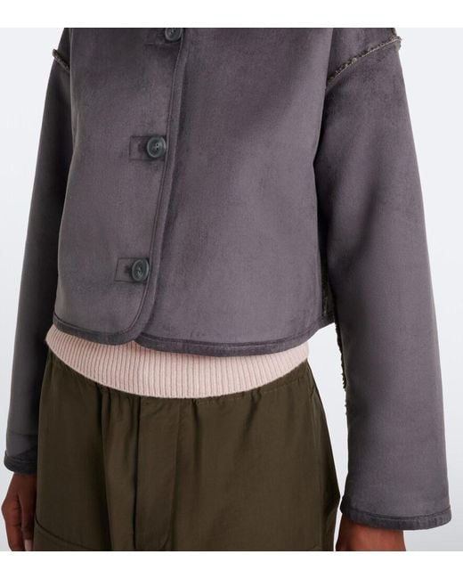 Velvet Gray Esme Teddy-Lined Cropped Jacket