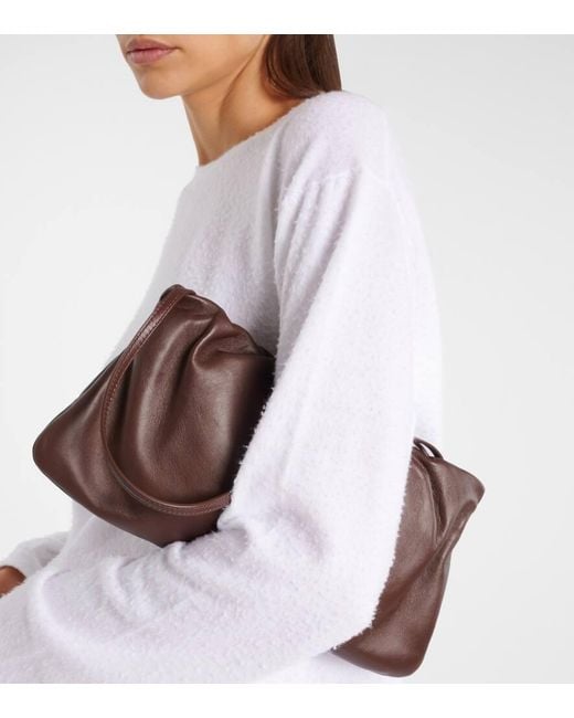 The Row Brown Xl Bourse Leather Shoulder Bag