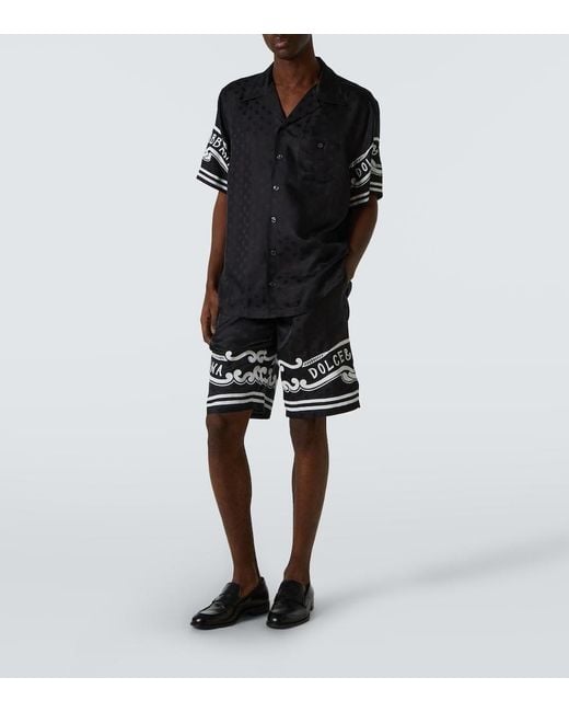 Dolce & Gabbana Black Silk Shorts for men