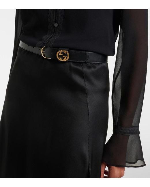 Cintura Interlocking G di Gucci in Black