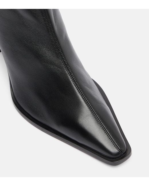 Aquazzura Black Francoise 70 Leather Ankle Boots