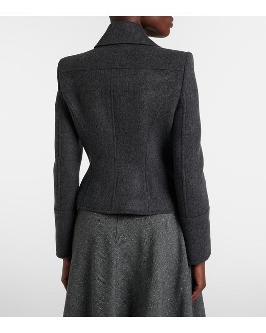 McQueen Black Double-Breasted Wool Jacket