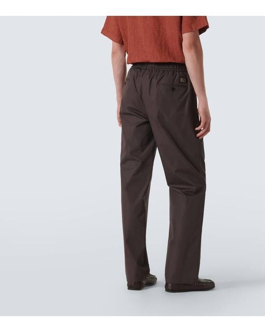 Pantaloni sportivi in cotone e seta di Dolce & Gabbana in Brown da Uomo