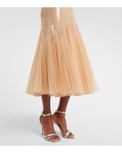 Robe En Tulle A Sequins David Koma en coloris Natural