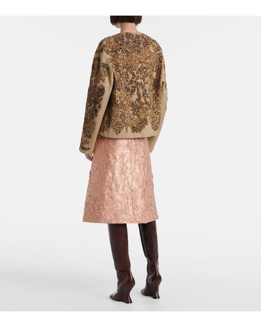 Dries Van Noten Brown Sequined Cotton Jacket