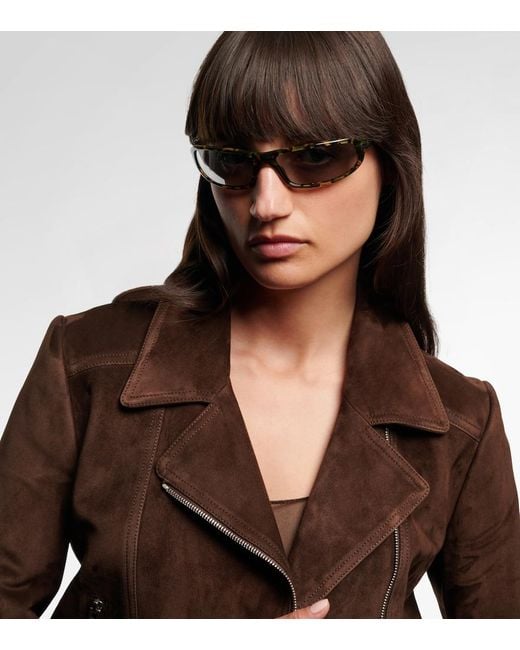 Tom Ford Brown Addison Thin Flat-Top Sunglasses