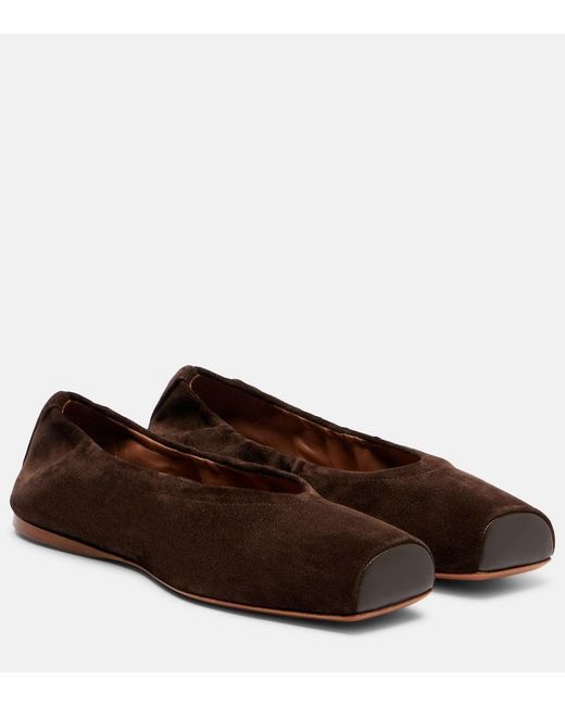 Alaïa Brown Ballerinas Aus Veloursleder