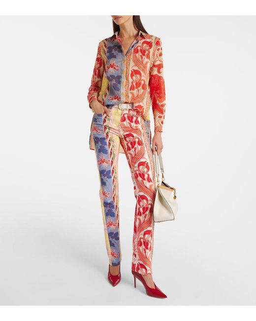 Camisa De Algodon Estampada Etro de color Orange