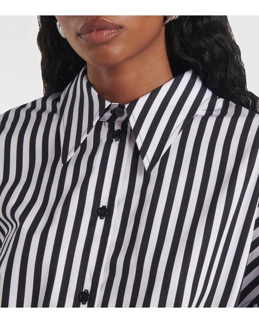 Nina Ricci Blue Striped Cotton Poplin Midi Dress
