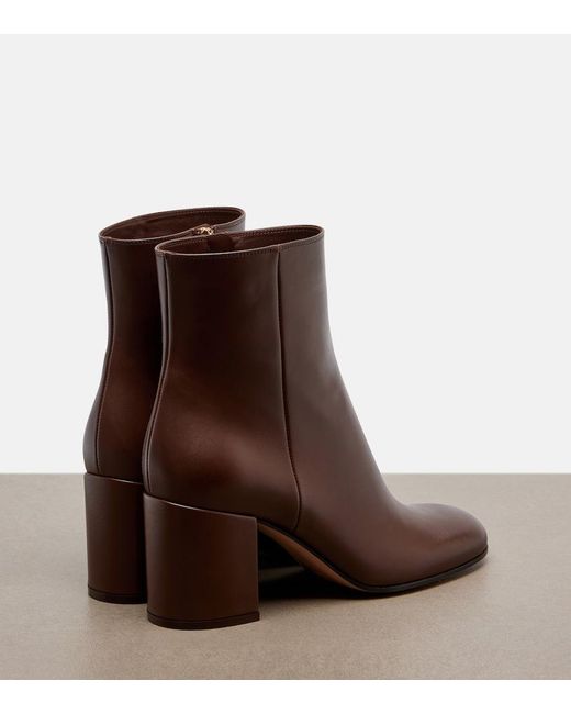 Gianvito Rossi Brown Joelle Leather Ankle Boots