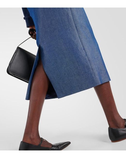 Gabriela Hearst Blue Manuela Wool And Linen Maxi Skirt