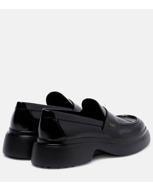 Tod's Black Leather Loafers