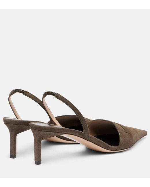Tom Ford Brown Eva 55 Suede Slingback Pumps
