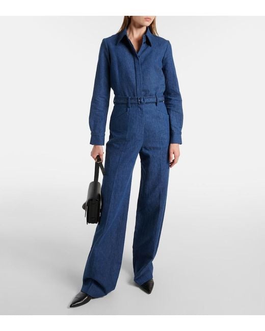 Gabriela Hearst Blue Cruz Cotton And Linen Shirt