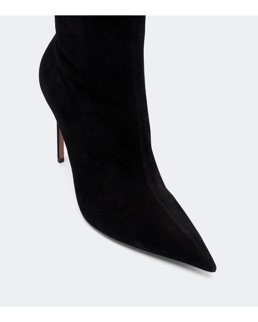 Paris Texas Black Vera Suede Knee-High Boots