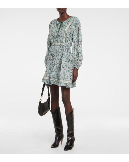Isabel Marant Blue Floral Cotton Minidress