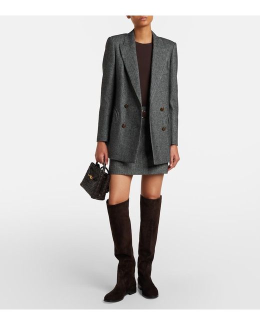 Gianvito Rossi Black Zayne Suede Knee-High Boots