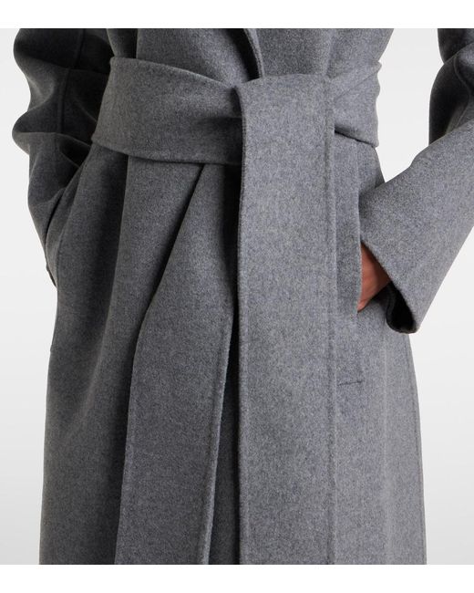 Khaite Gray Deena Wool Wrap Coat