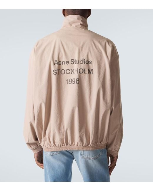 Acne Pink Logo Cotton Poplin Blouson Jacket for men