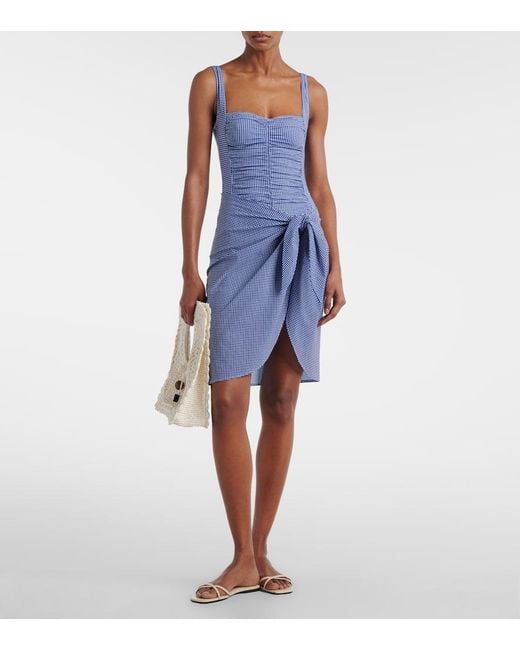 Karla Colletto Blue Gingham Beach Cover-Up