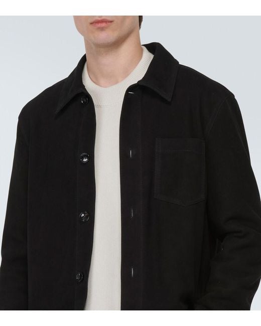 AMI Black Suede Overshirt for men