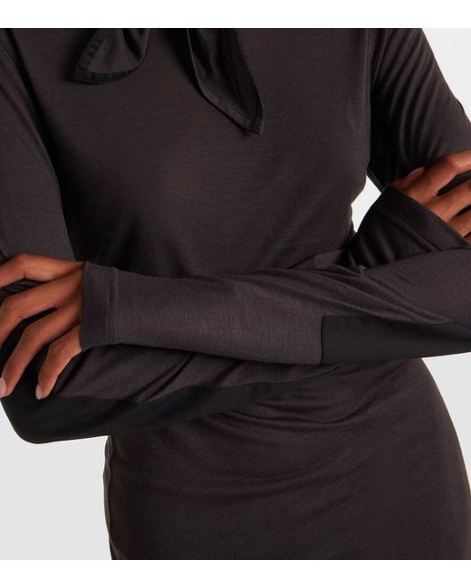 Lemaire Black Tie-Neck Jersey Top