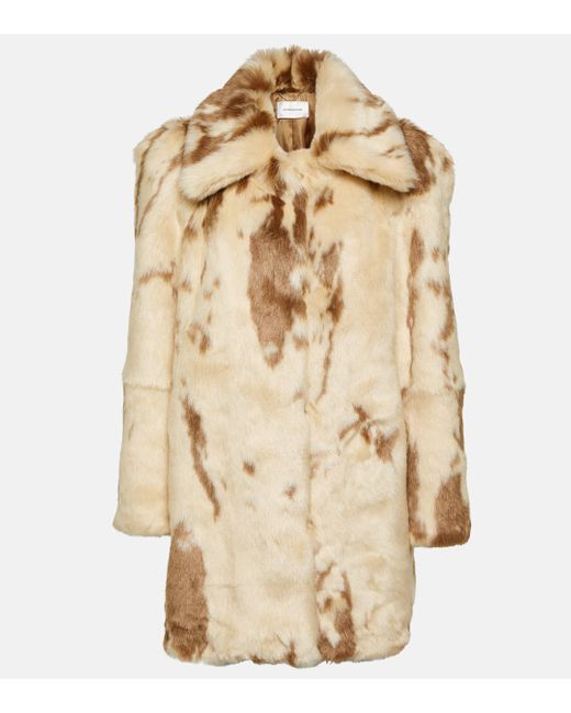 Victoria Beckham Natural Faux Fur Coat