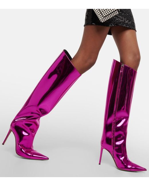 Alexandre Vauthier Pink Metallic Over-The-Knee Boots