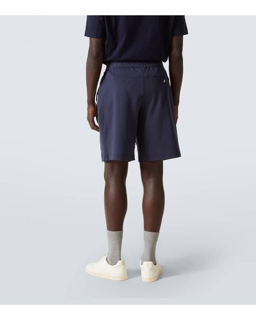 Shorts En Jersey De Algodon Con Logo Brunello Cucinelli de hombre de color Blue