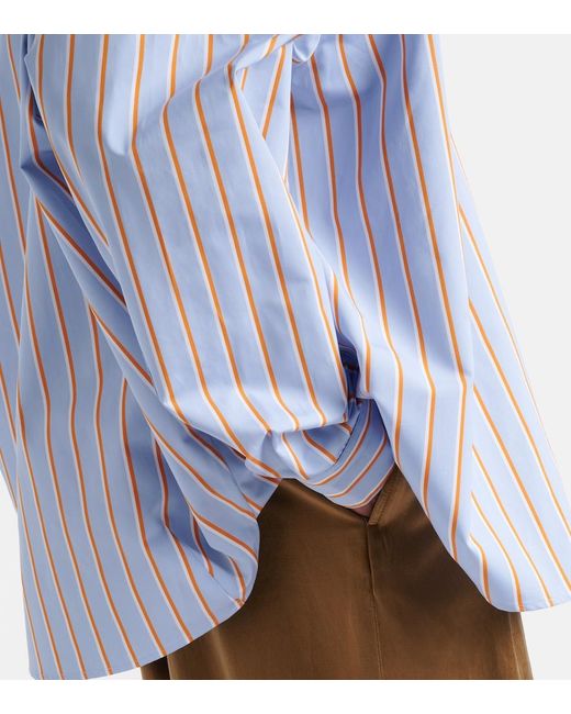 Dries Van Noten Blue Striped Cotton Shirt