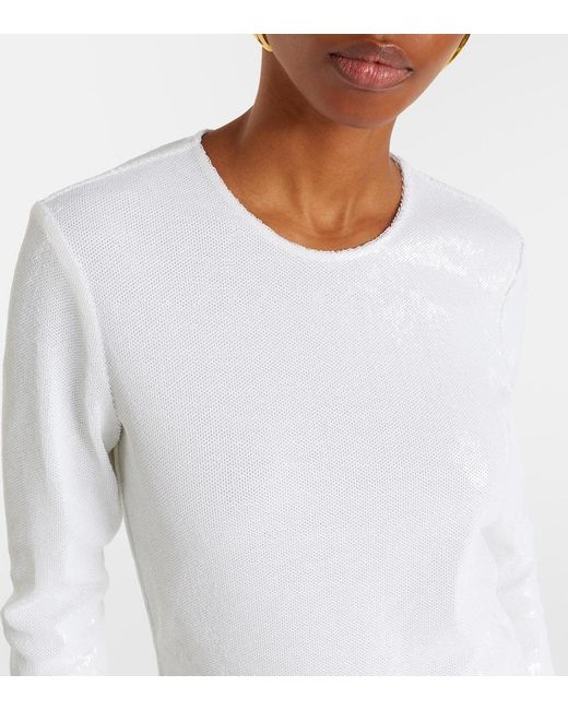 Totême  White Sequined Top