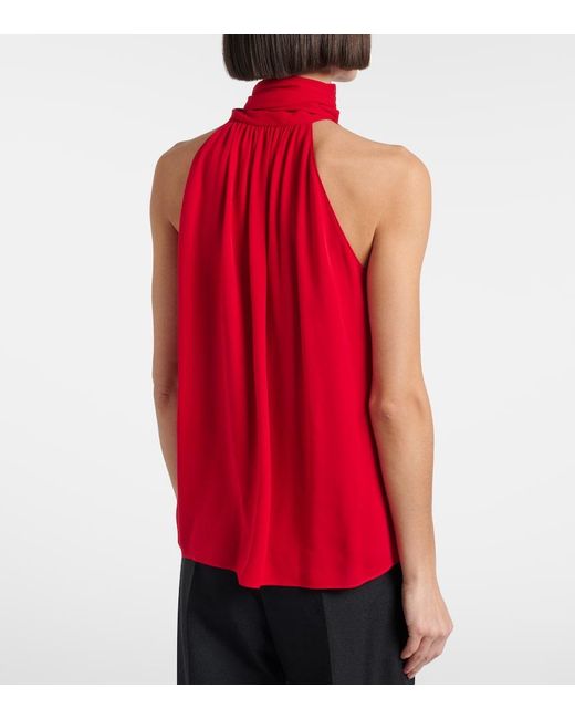 Valentino Red Silk Georgette Blouse