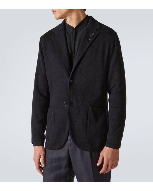 Lardini Blazer Aus Leinen Und Baumwolle in Blue für Herren