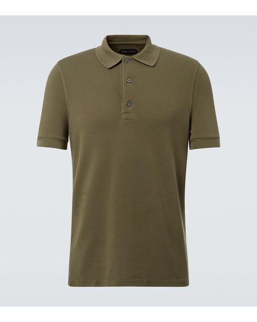 Tom Ford Green Pique Polo Shirt for men