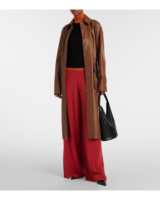 Joseph Red Rihani Silk Wide-Leg Pants