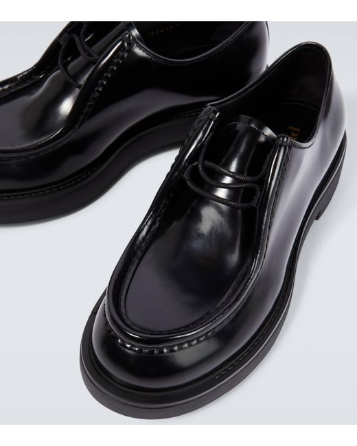 Prada Black Diapason Leather Loafers for men